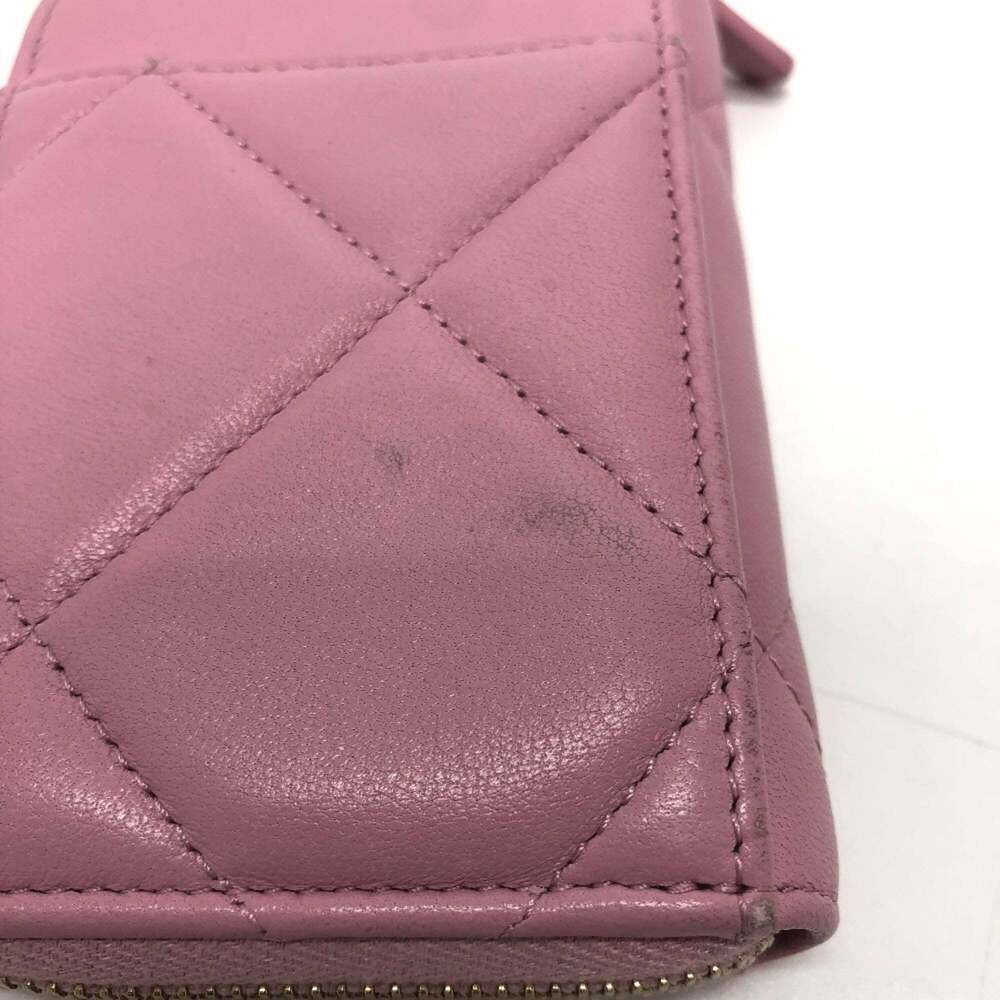 CHANEL Authentic Pink Lambskin Leather Logo Wallet - Picture 5 of 12